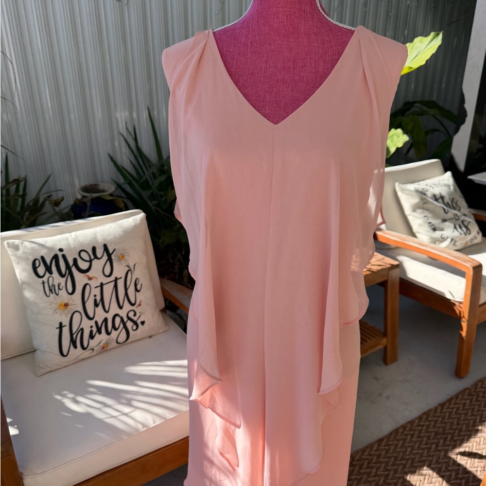Thalia Sodi Soft Blush Layered Midi Dress